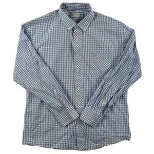 Mojo Sportswear Company Mens Long Sleeve Button Down  - Blue White - Large